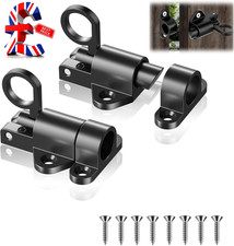 2 Pcs Black Loft Hatch Catch with Screws, Door Bolt Spring Latch, Metal Gate Bol
