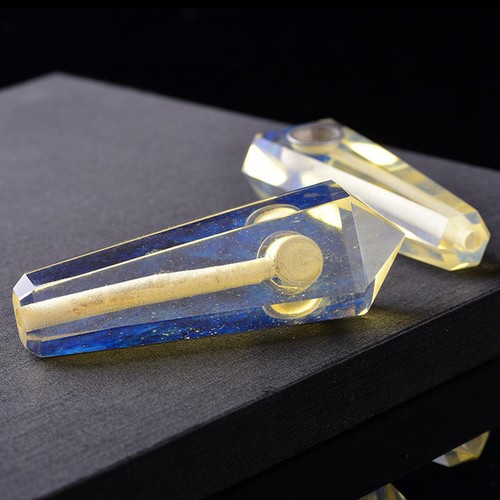 2Pcs Natural Quartz Yellow Smelting Stone Crystal Mineral Smoking Pipes Obelisk - Picture 4 of 12