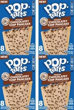 4 PACK - Kellogg’s Frosted Chocolatey Chip Pancake Pop Tarts 8 Count 13.5oz Box