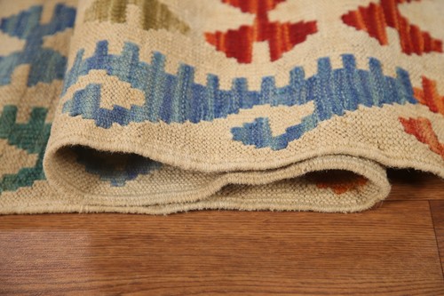 Pastel Color Flat Woven Handmade Rug Reversible Kilim Oriental Wool Rug 8'x11' - Picture 7 of 10