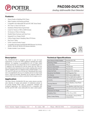 potter pad300-ductr