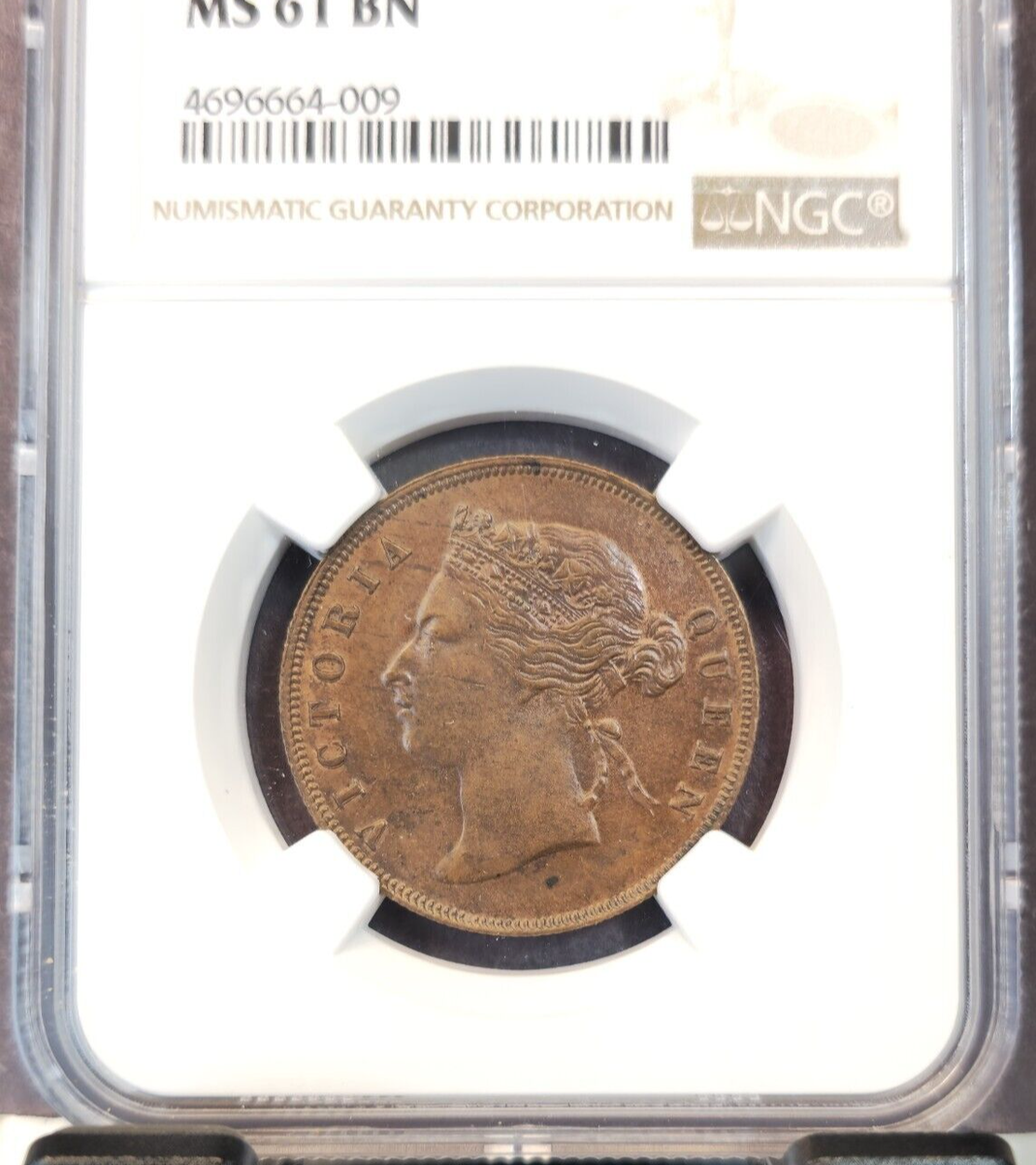 外国古銭 1897 STRAITS SETTLEMENTS 1 CENT QUEEN VICTORIA NGC MS 61 BN RARE
