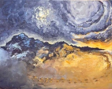 Nocturne : An Oil-acrylic Painting On canvas Handpainted