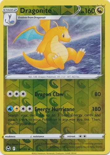 Dragonite 131/195 Reverse Holo Silver Tempest Pokemon Card NM
