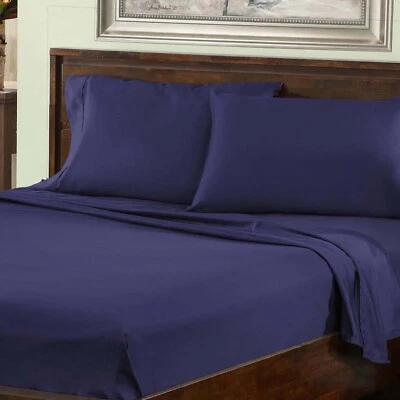 BLUE NILE MILLS Cotton Blend 800 Thread Count Bed Sheets Solid Deep Pocket Sheet Set