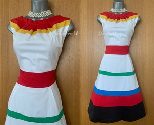 black blue yellow white dress