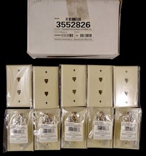 3552826 1-Gang Duplex Phone Jack Modular With Wallplate, Ivory 10 Pack, NIB