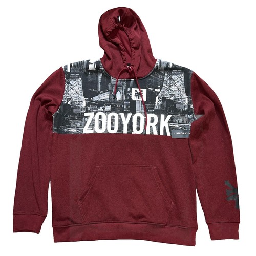 Zoo York Men’s Logo Hoodie Graphic Sky Scraper Cordovan Red Heather Size XL Nwt