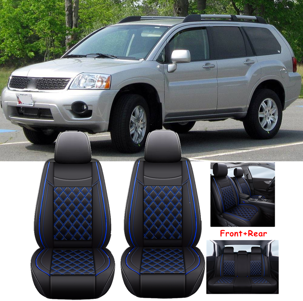 5-Seater Car Seat Covers Full Set Front Rear PU Leather For Mitsubishi Endeavor