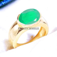 Emerald Oval Cut With 14K Solid Gold Ring For Men's A300