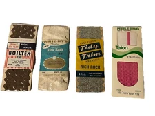 4 Pack Rick Rack Boiltex Wright’s Trimtex Tidy Trim Pebble Braid Talon