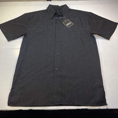 NEW NWT PRONTI COLLECTION By PHITA GEOMETRIC BUTTON FRONT SHIRT Mens S