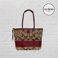Burgundy Coach Sis Tote / Purse