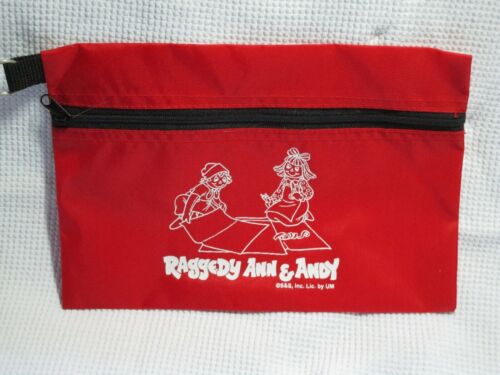 RAGGEDY ANN & ANDY Red CANVAS PENCIL CASE - TOTE BAG Simon & Schuster - Picture 1 of 3