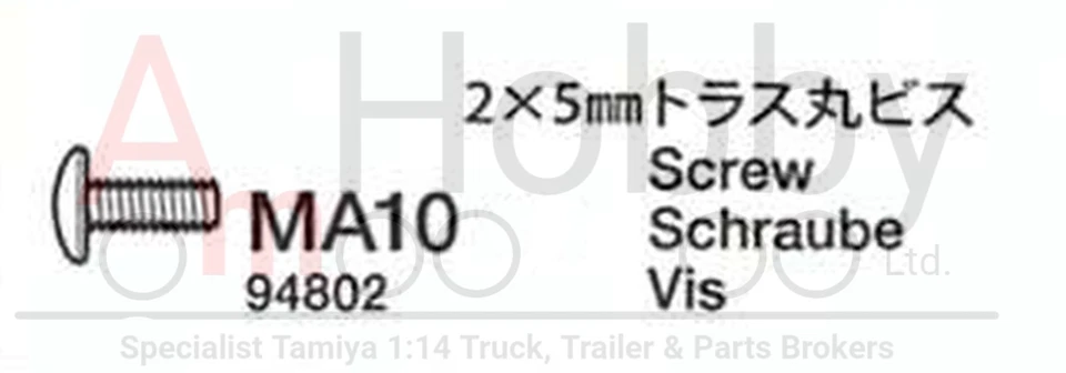 Tamiya 94802 2x5mm Truss Screw (10 Pcs.), (Scania/King/Grand/Knight Hauler/MAN) - Image 3 of 4