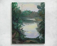 Landscape painting IMPRESSIONISM original Oil on canvas by A. Onipchenko