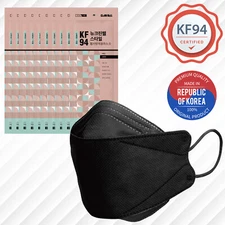 KF94! 10 PACK Made in Korea Black Comfortable Face Mask For Adult 