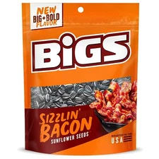 BIGS Bacon Salt Sizzlin' Bacon Sunflower Seeds, 5.35-Ounce Bag [12-Bags]