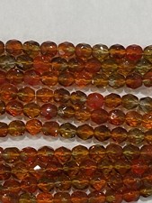 Czech Fire Polished Round Faceted Glass Beads 4-6-8mm