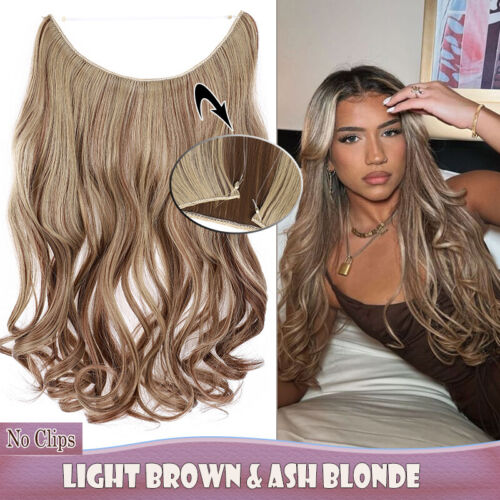 Secret Stirnband Draht Haarverlängerung Hidden Wire Haarteil Hair Extensions 24" - Bild 57 von 81