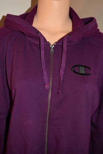 Champion Heritage Fischgrätmuster Reißverschluss Hoodie venezianisch lila QJ5361 Größe Plus 1X für Damen - Bild 2 von 10