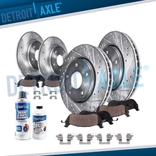 11.65" Front 10.59" Rear DRILLED Rotor Brake Pads for Toyota Avalon Camry Solara