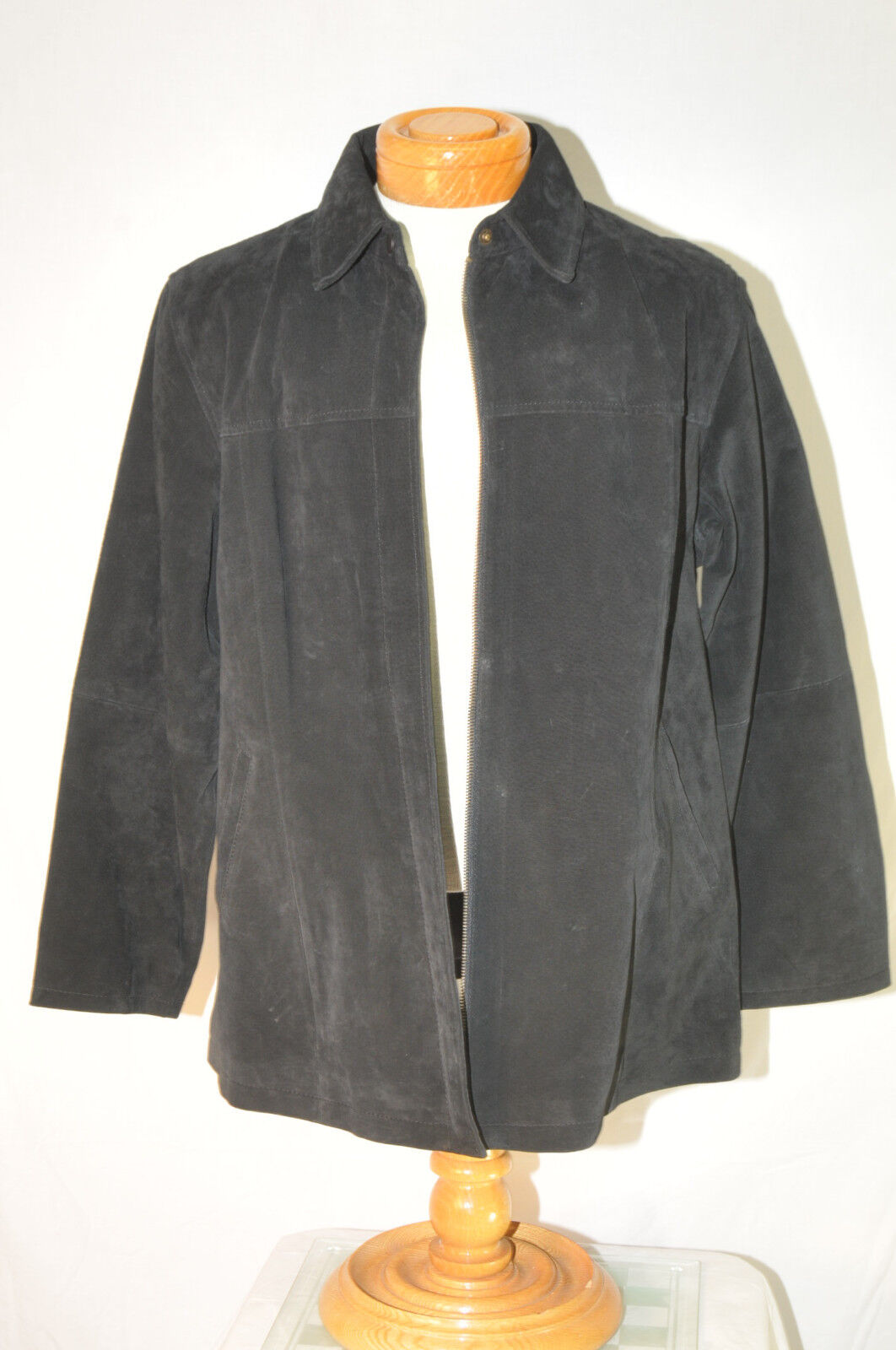 AMI Black Suede Leather Front Zip Jacket Slim Fit… - image 7
