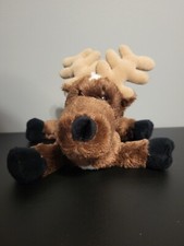 Ganz Webkinz Reindeer 9" Brown Beanbag Plush HM137 No Code Christmas