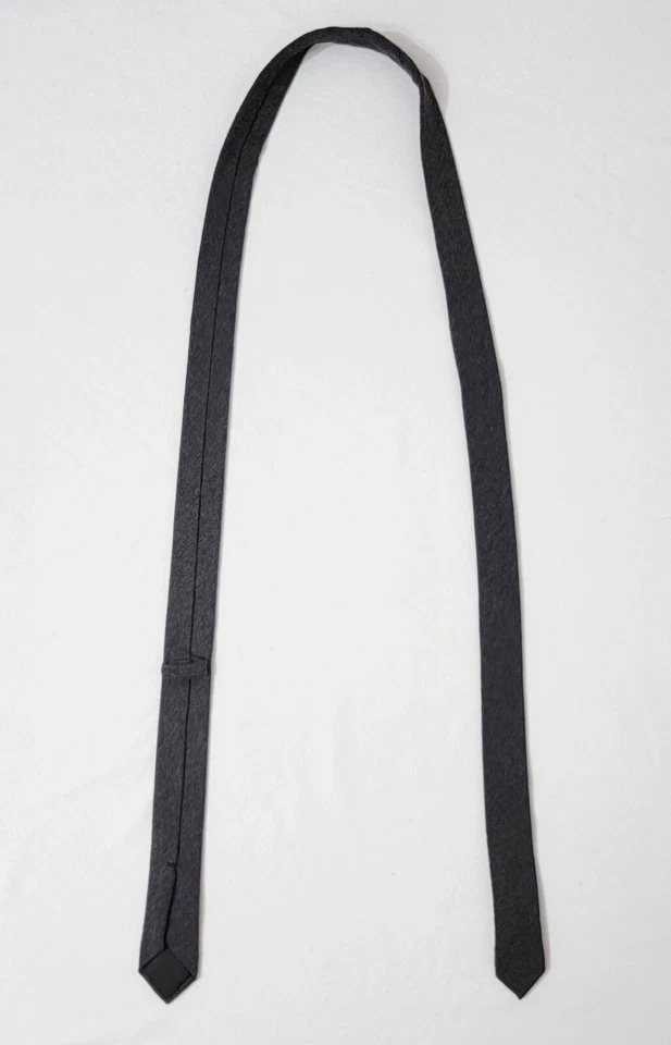 Dolce & Gabbana Men's Skinny Tie - Charcoal Gray Silk-Cotton Jersey Blend - Image 3 of 4