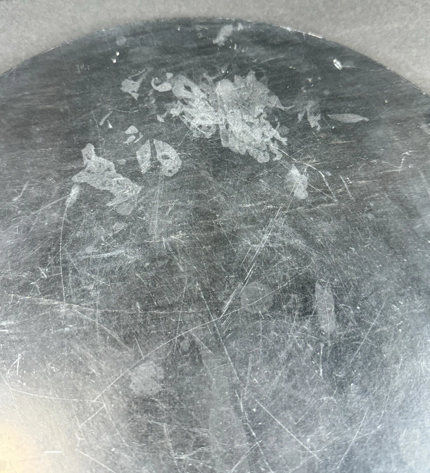 Decorative Round Marvel Tray With Brass Handles - Image 4 of 4