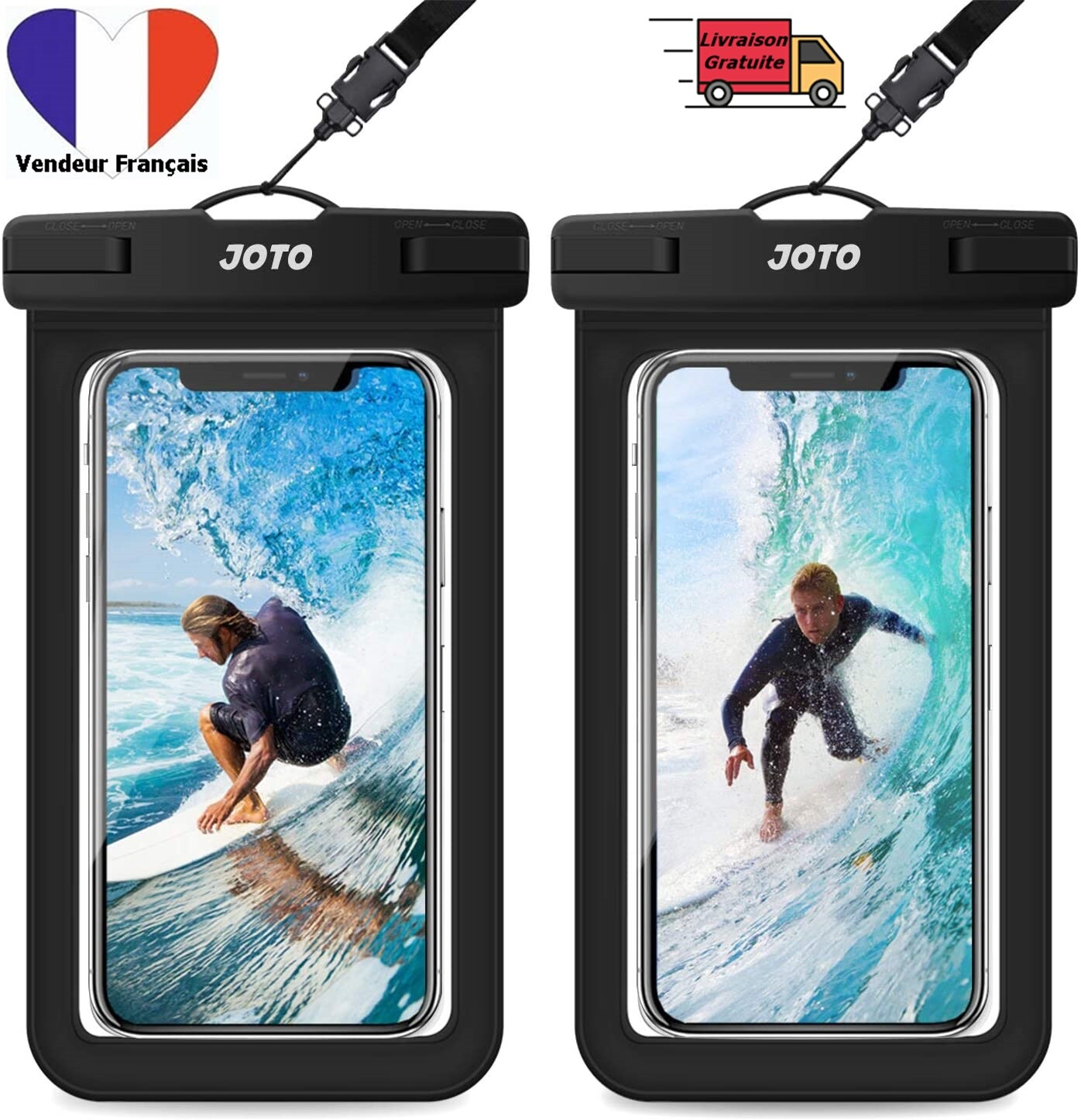 Pochette étanche iPhone 11 certifiée IPX8 avec cordon réglable pour écran 6.7 pouces