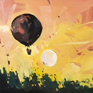Sunset Sky 10x10 Art Canvas PRINT of Painting by Artist Jose TRUJILLO