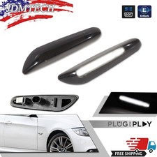 For Bmw E82 E88 E90 E92 Smoked White Led Front Bumper Side Marker Signal Lights