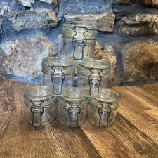 6 Vintage Glass Bail Wire Le Parfait Super France 200 mL 7 oz Canning Jars Clear