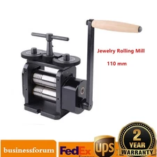 110mm Manual Rolling Mill Machine Wire Flat Pattern Sheet Metal Jewelry Tool US