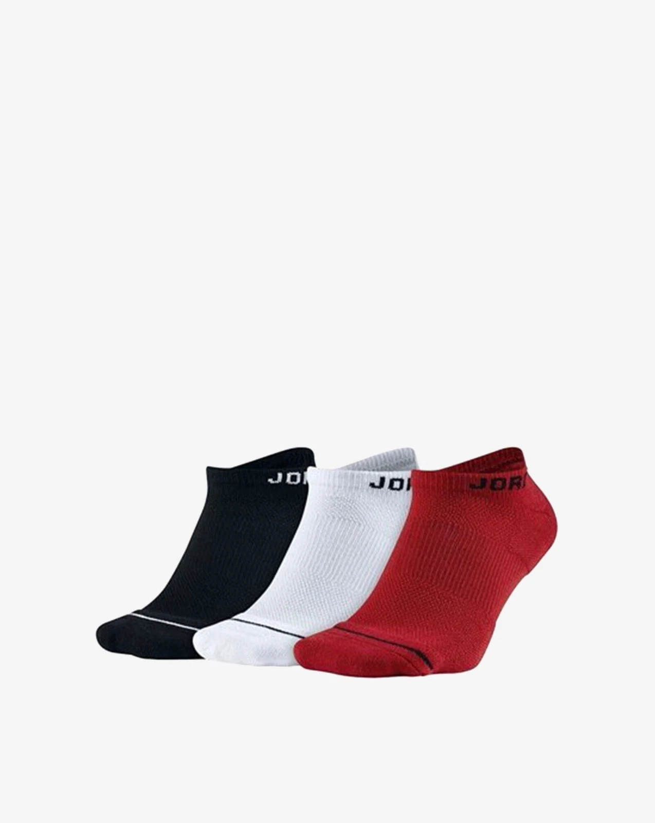 Jordan Jumpman No Show 3 Pk Unisex Sock MULTI Blk/Wht/Red SX5546-011 Sz Large