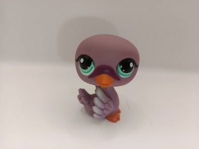 Littlest Pet Shop LPS #1400 Purple Swan Schwan Hasbro Authentic