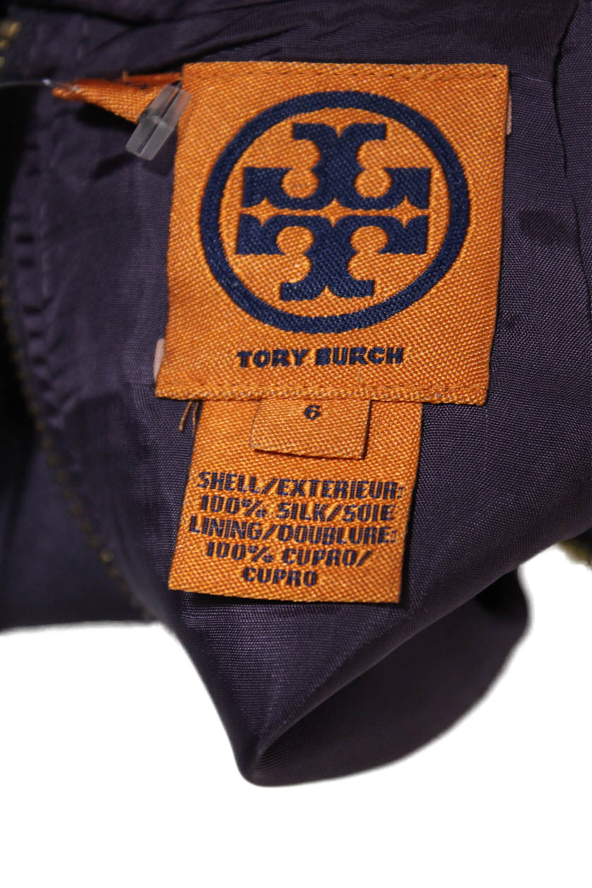 Tory Burch Womens Silk Zippered Back Slit Pencil Skirt Solid Purple Size 6 thumbnail 5