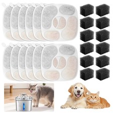 24x Cat Water Replacement Filters with Sponges for Veken 95/67/85/135oz Fountain