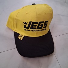Jegs High Performance Racing Parts Adult Yellow Strap Back Logo Baseball Cap