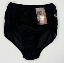 Vintage Firenze Women's 10 100 Nylon Black Brief Panties Granny Sissy NWT