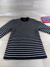 Saint James L'atelier Wool Pullover Sweater Men 40/M Ivory Striped Crew Neck