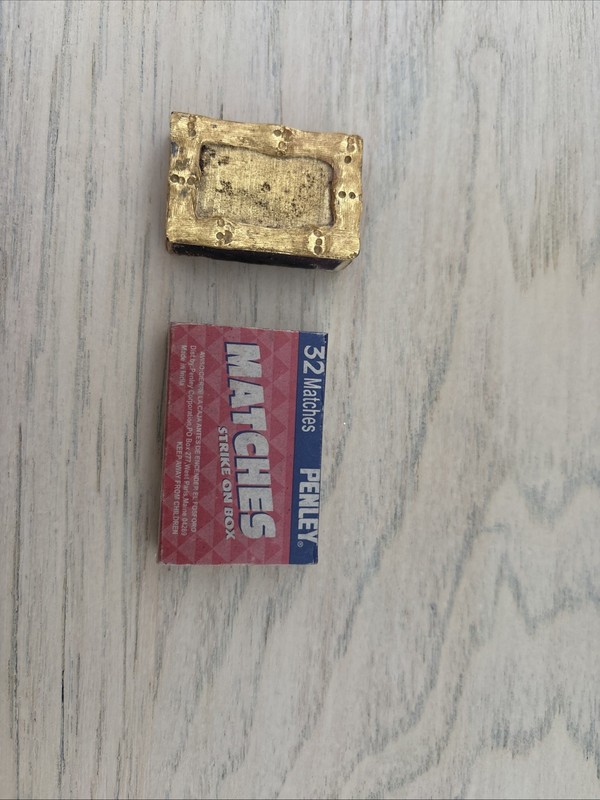 Old Penley Strike Matches and Hollywood Regency Brass Bamboo Match Box MCM