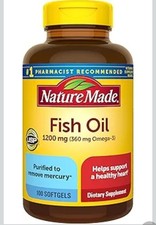 Nature Made Fish Oil Omega-3 1200mg Heart Health Purified Softgels 100ct