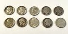 Roosevelt Dimes 90% Silver Circulated Condition Lot Of 10 - 1947, 48, 53, 64