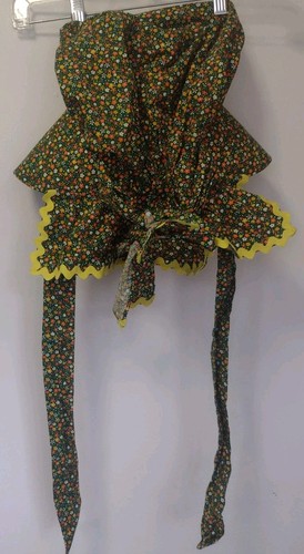 Vintage 70s Handmade Prairie Dress & Bonnet Set Yellow Floral L Cottagecore, $36 - Photo 15