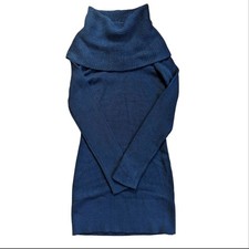 H&M Foldover Cowl Neck Long Sleeve Knit Comfy Warm Sweater Dress
