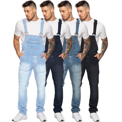 Enzo Herren Latzhose Jeans Denim Overall Overall Arbeitskleidung strapazierfähige Hose UK
