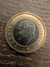 2021 Turkey Lira 1 Turk Lirasi Bi-Metallic Actual Coin Collectible Rare