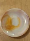 Akro Agate Orange Swirl Demitasse Saucers only - 3 Vintage - Black Light Glow? — photo 3
